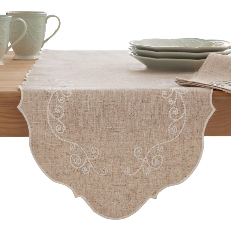 Linen French Perle Table Runner 14"×70"