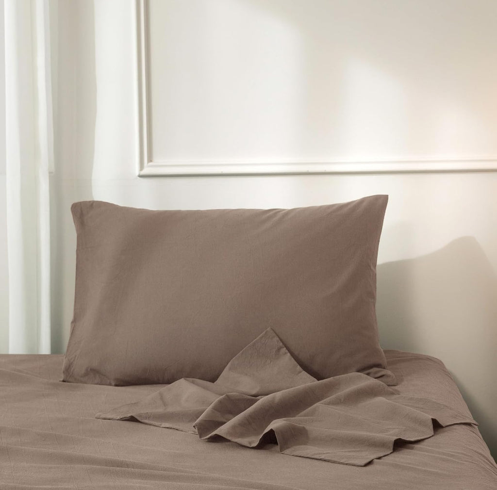 Washed Cotton Pillowcases Set of 4 Queen Size