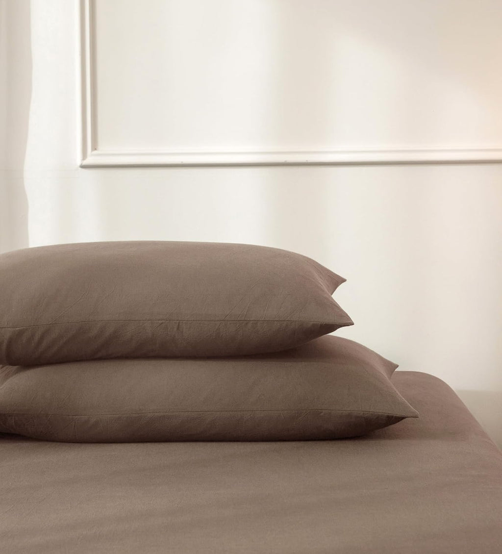 Washed Cotton Pillowcases Set of 4 Queen Size