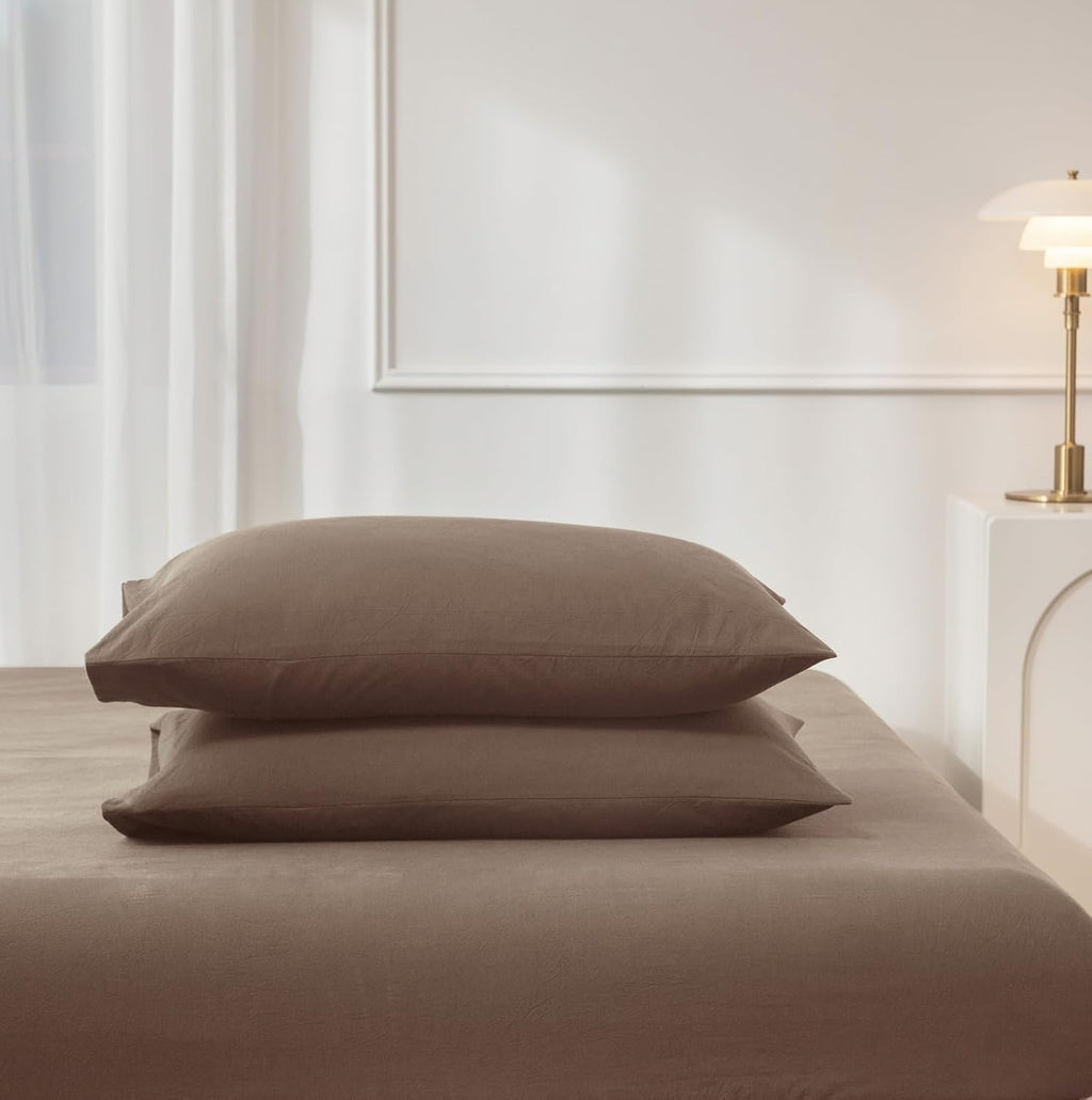 Washed Cotton Pillowcases Set of 4 Queen Size