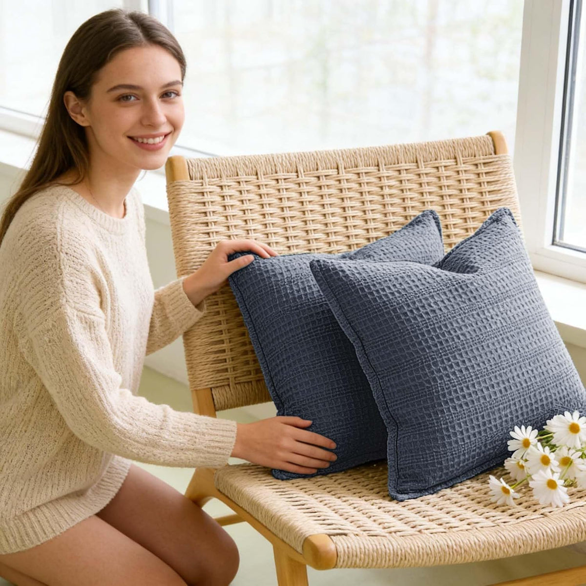 100% Cotton Euro Pillow Cover 26x26 Pack of 2