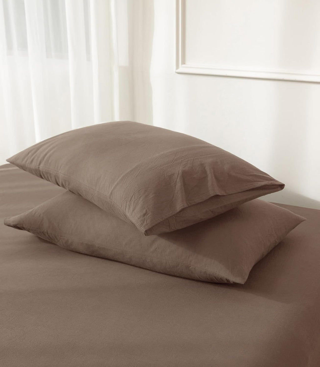 Washed Cotton Pillowcases Set of 4 Queen Size