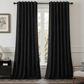 Black Velvet Blackout Curtains 96" Back‑Tab