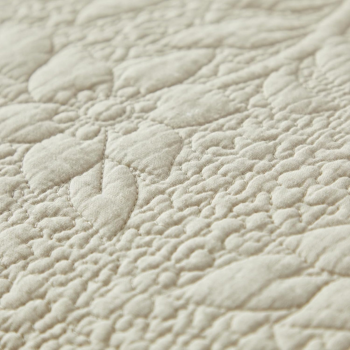 Beige Quilted Pillow Shams Set of 2 Standard