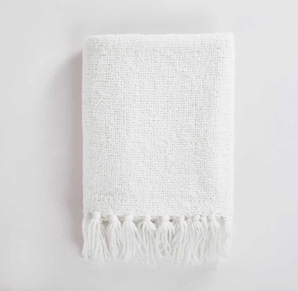 Loom White Chunky Boucle Throw 50"×70"
