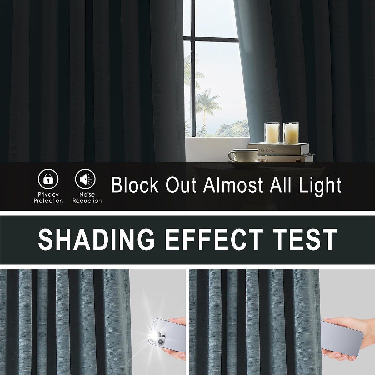 Storm‑Blue Pinch‑Pleated Velvet Blackout Curtains 40"×95"