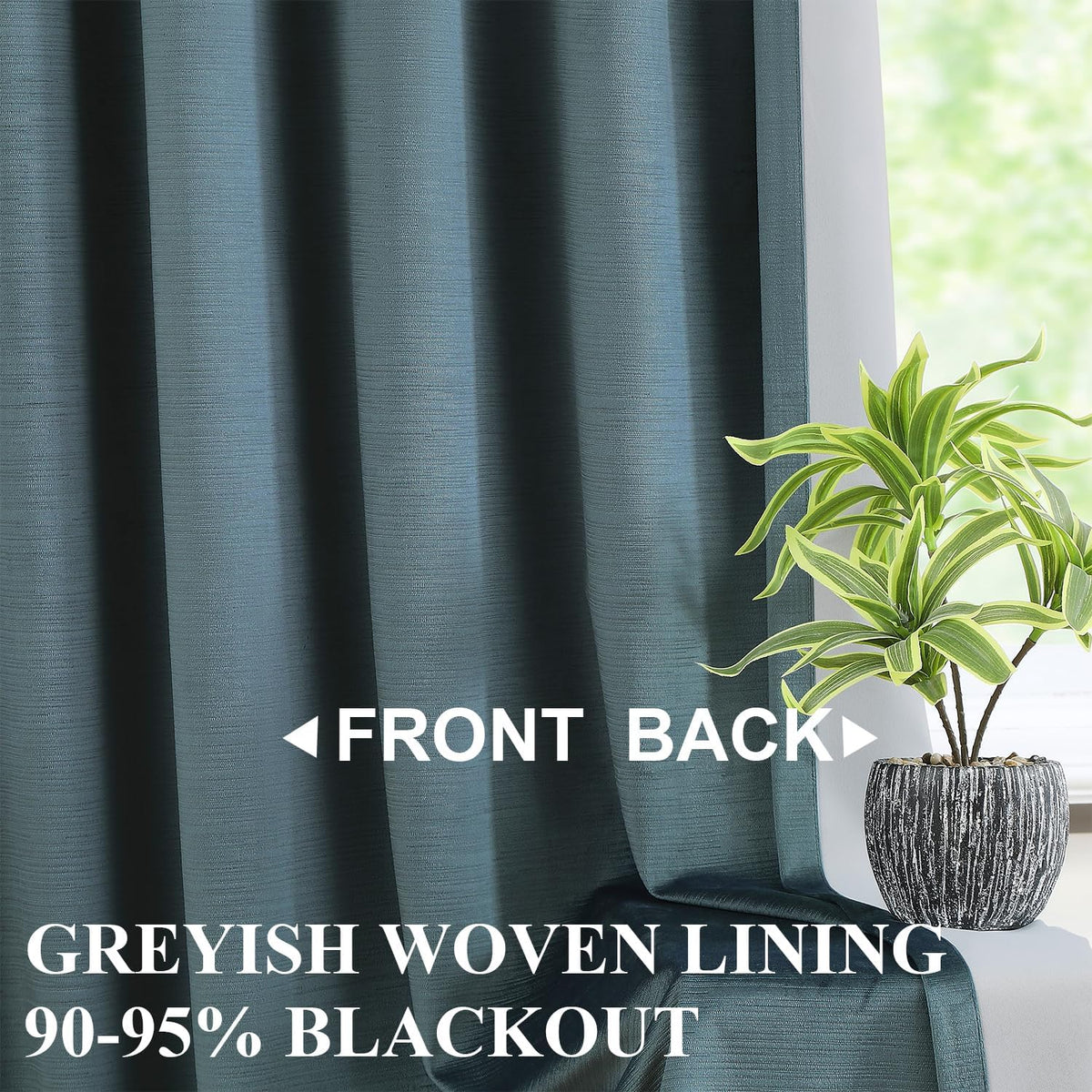 Storm‑Blue Pinch‑Pleated Velvet Blackout Curtains 40"×95"