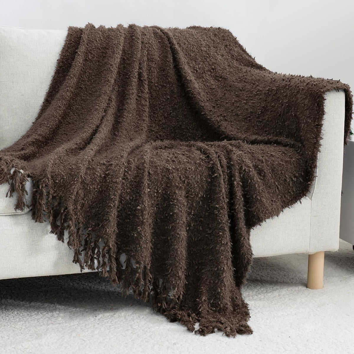 Soft Knit Tassel Throw Blanket 60"×80"