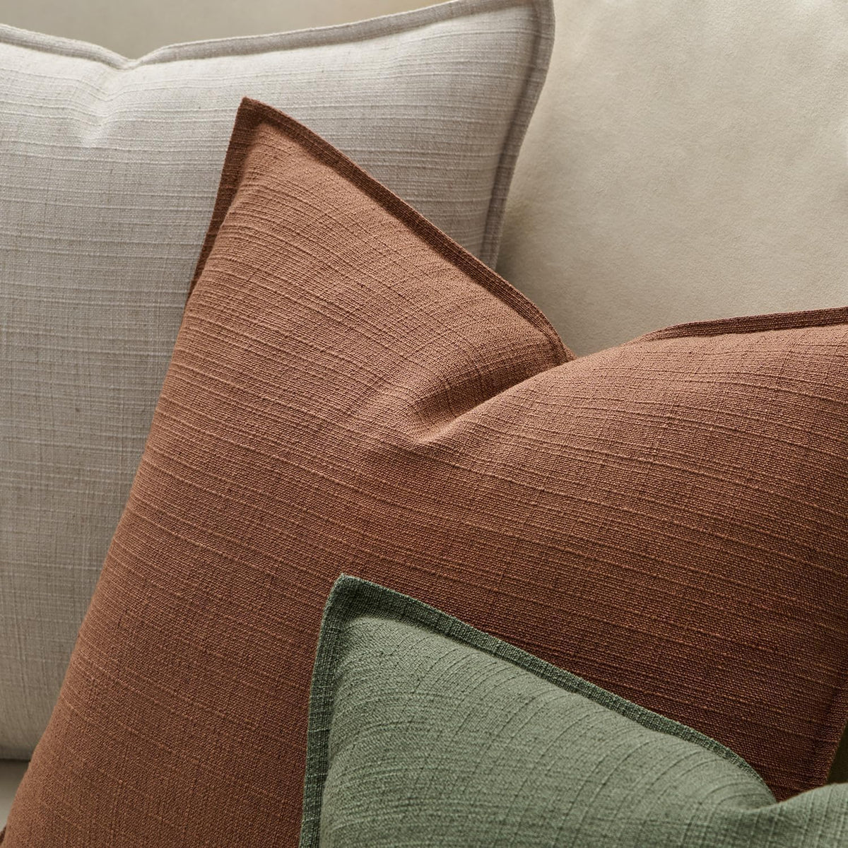 Rust Textured Euro Pillow Covers 26"×26"