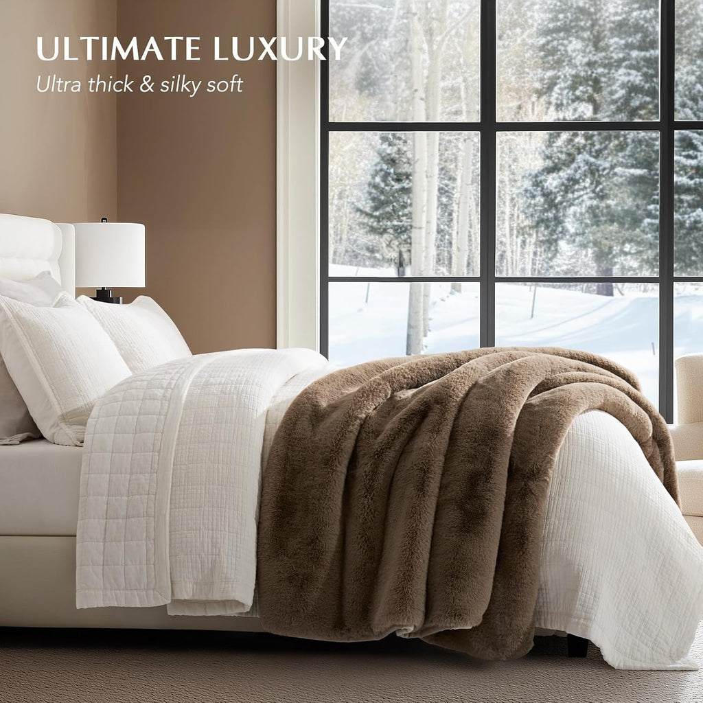 Tawny‑Mink Faux Fur Throw 60"×80"