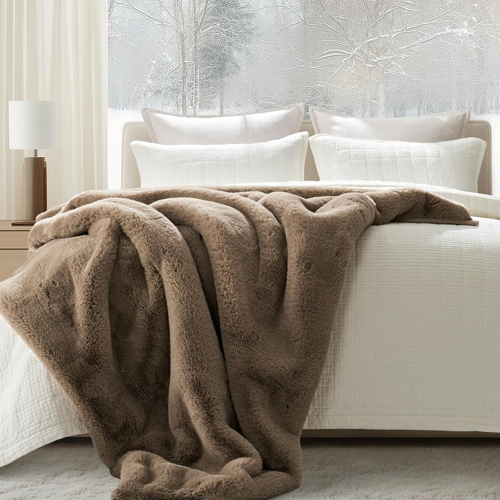 Tawny‑Mink Faux Fur Throw 60"×80"