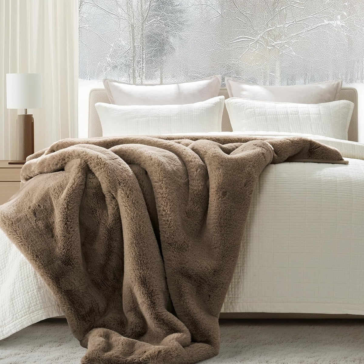 Tawny‑Mink Faux Fur Throw 60"×80"
