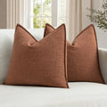 Rust Textured Euro Pillow Covers 26"×26"