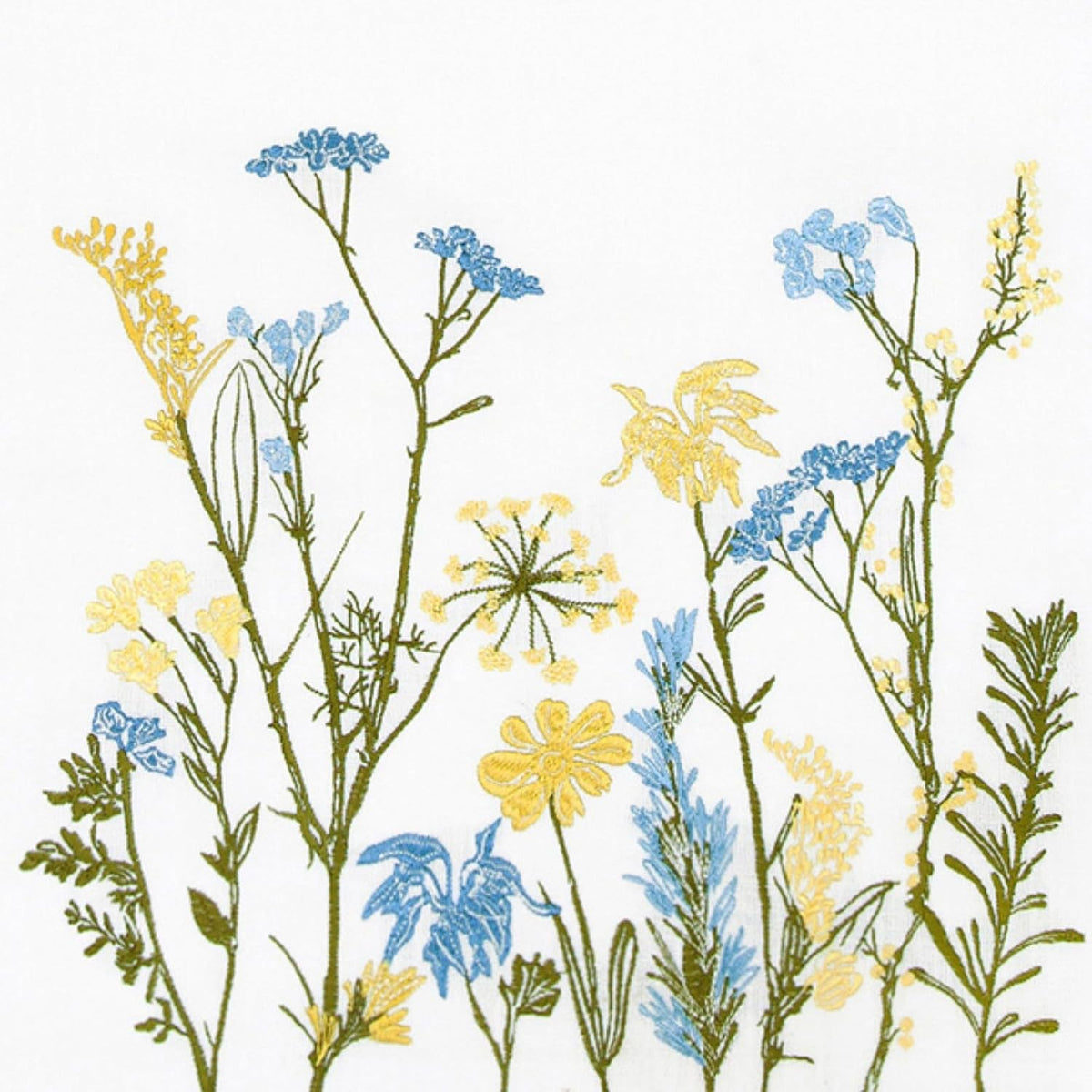 Blue Wildflowers Border Table Runner 14"×90"