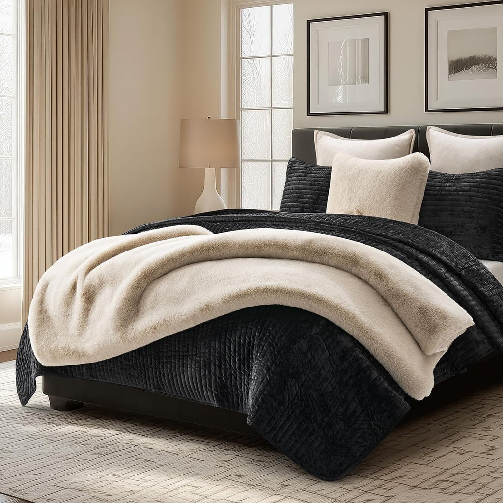 Birch‑Mink Faux Fur Throw 60"×80"