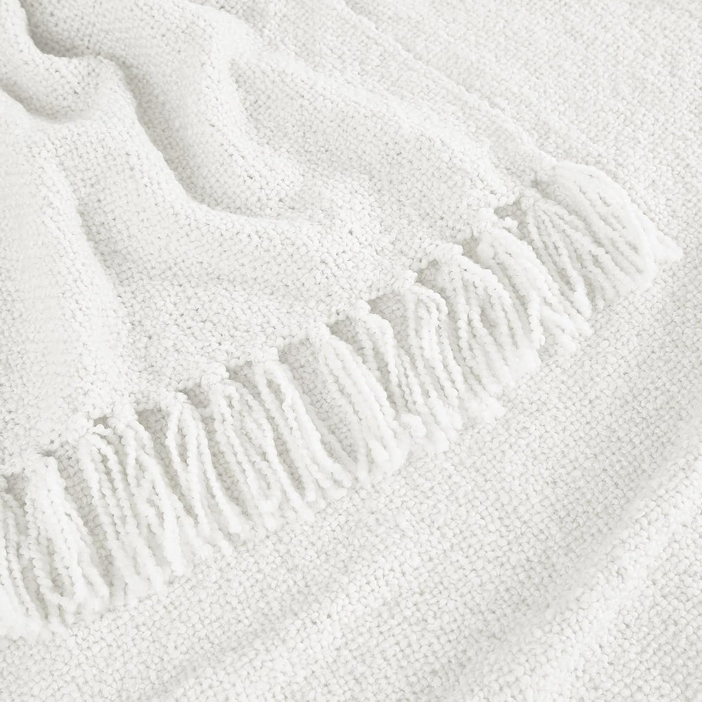 Loom White Chunky Boucle Throw 50"×70"