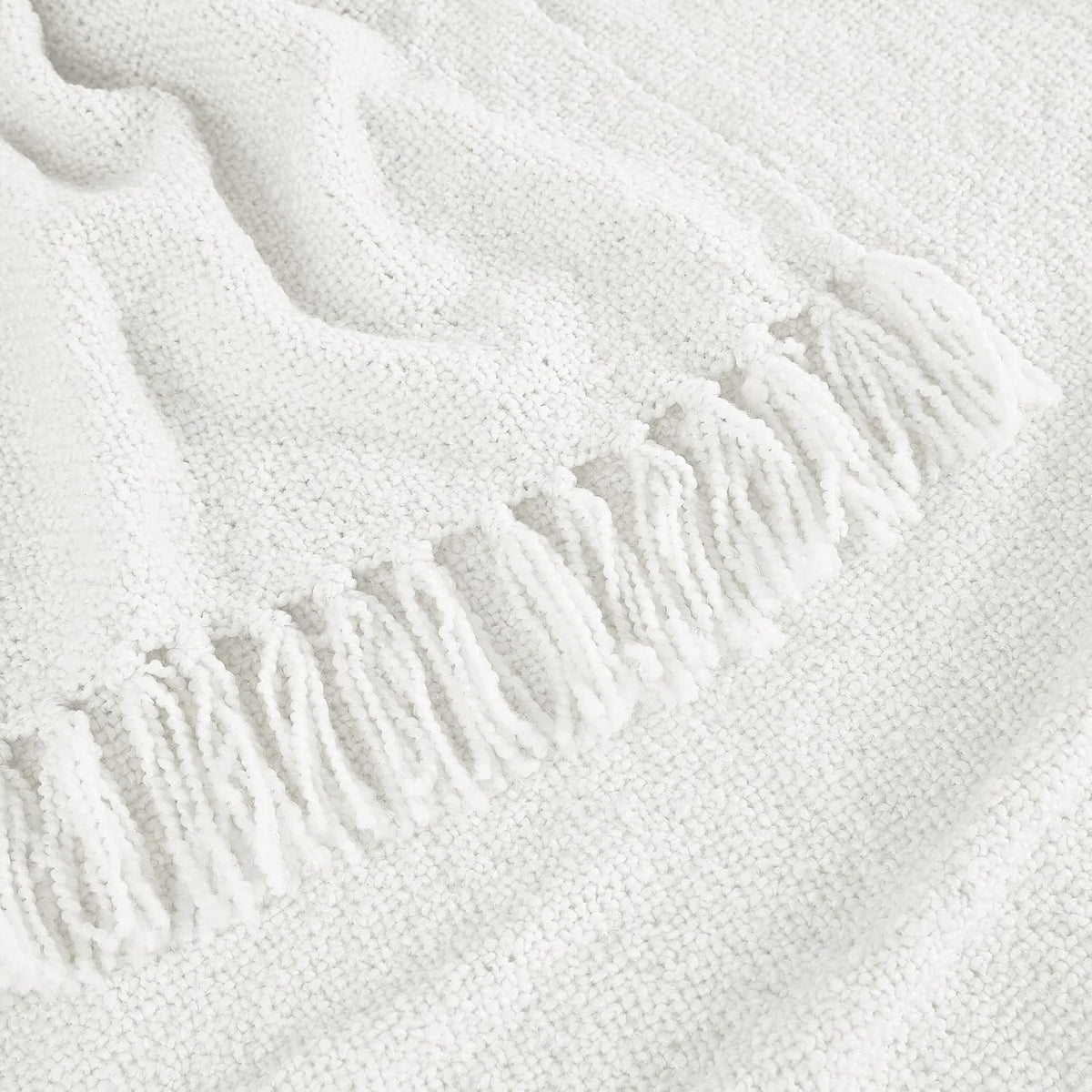 Loom White Chunky Boucle Throw 50"×70"