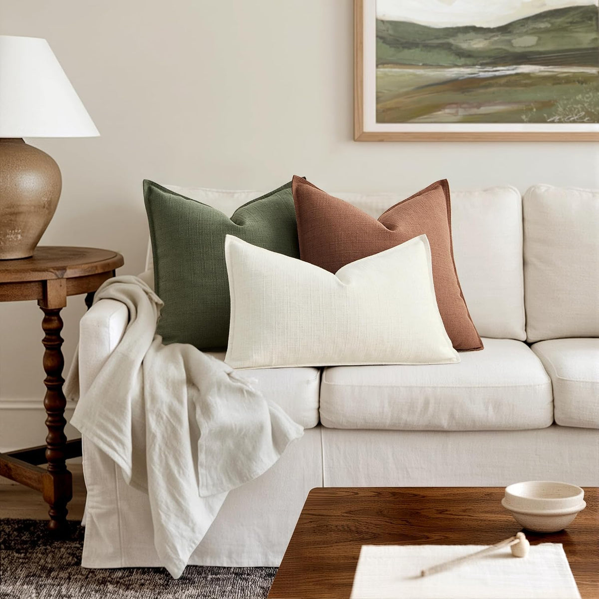 Rust Textured Euro Pillow Covers 26"×26"