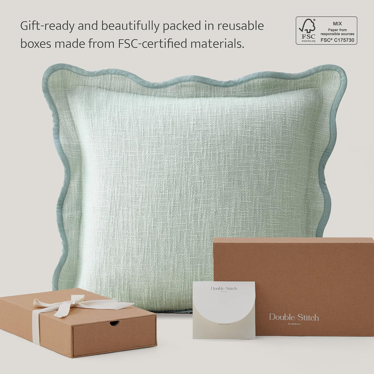 Green Forest Scalloped Cotton Pillow Covers