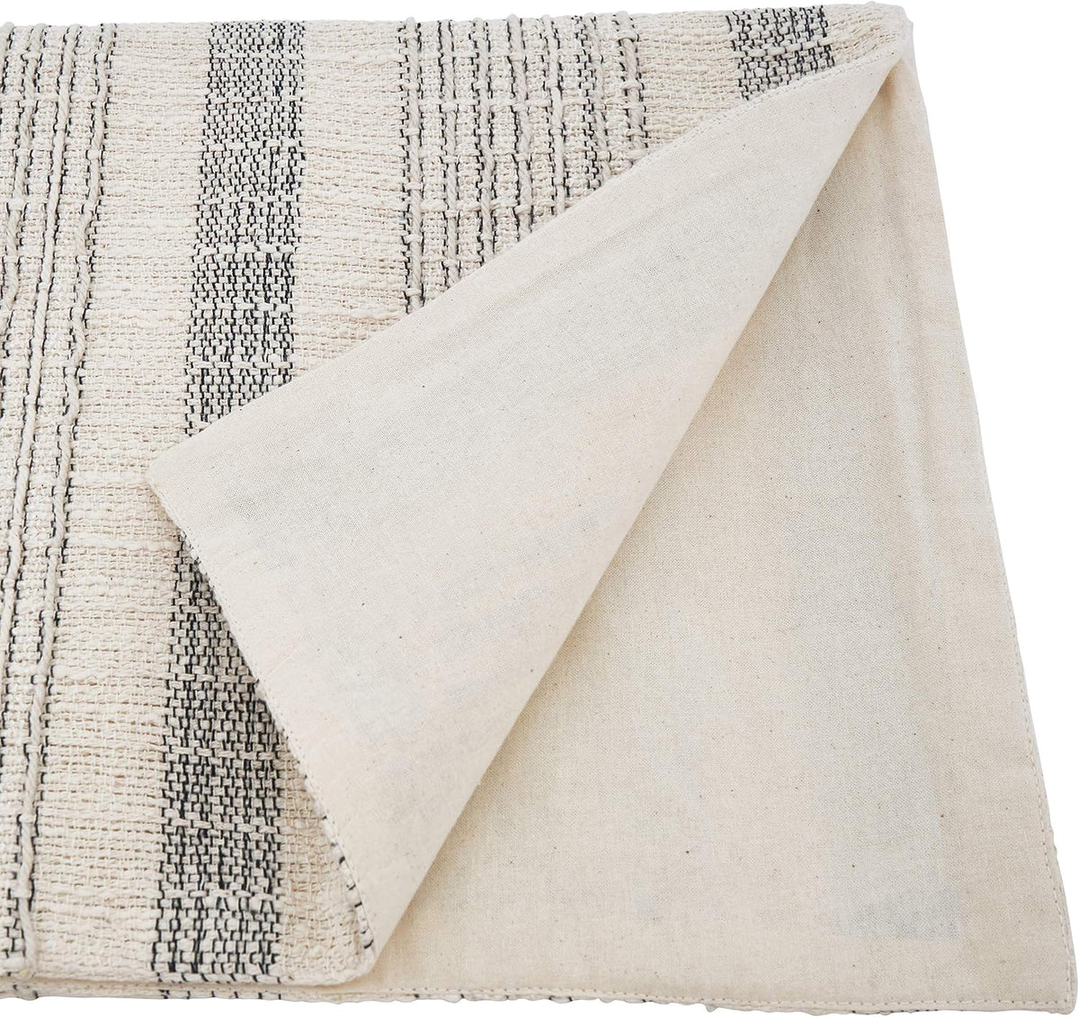 Ivory Stripe Woven Table Runner 16"×72"