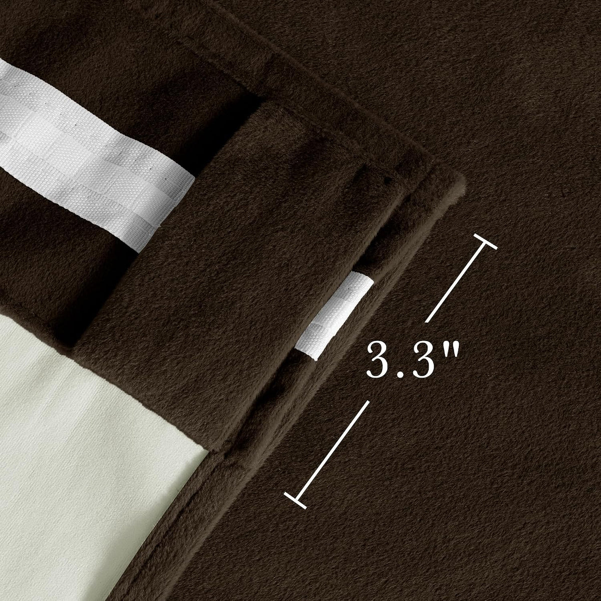 Brown 100% Blackout Velvet Curtains 84 Inch