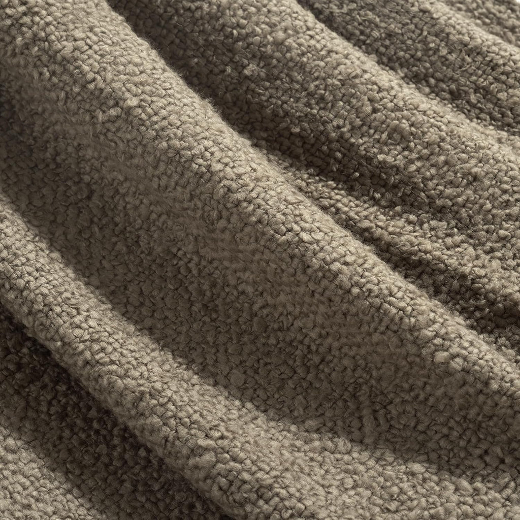 Neutral Boucle Fringed Throw 50"×60"