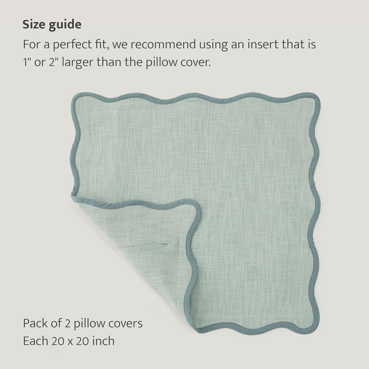 Green Forest Scalloped Cotton Pillow Covers