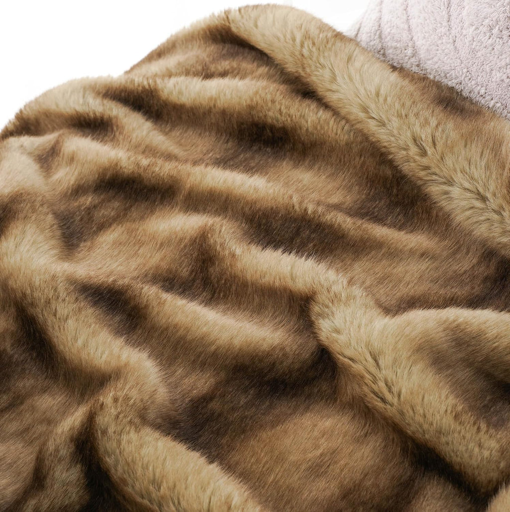 Ochre Faux Fur Throw 50"×60"
