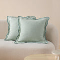Green Forest Scalloped Cotton Pillow Covers