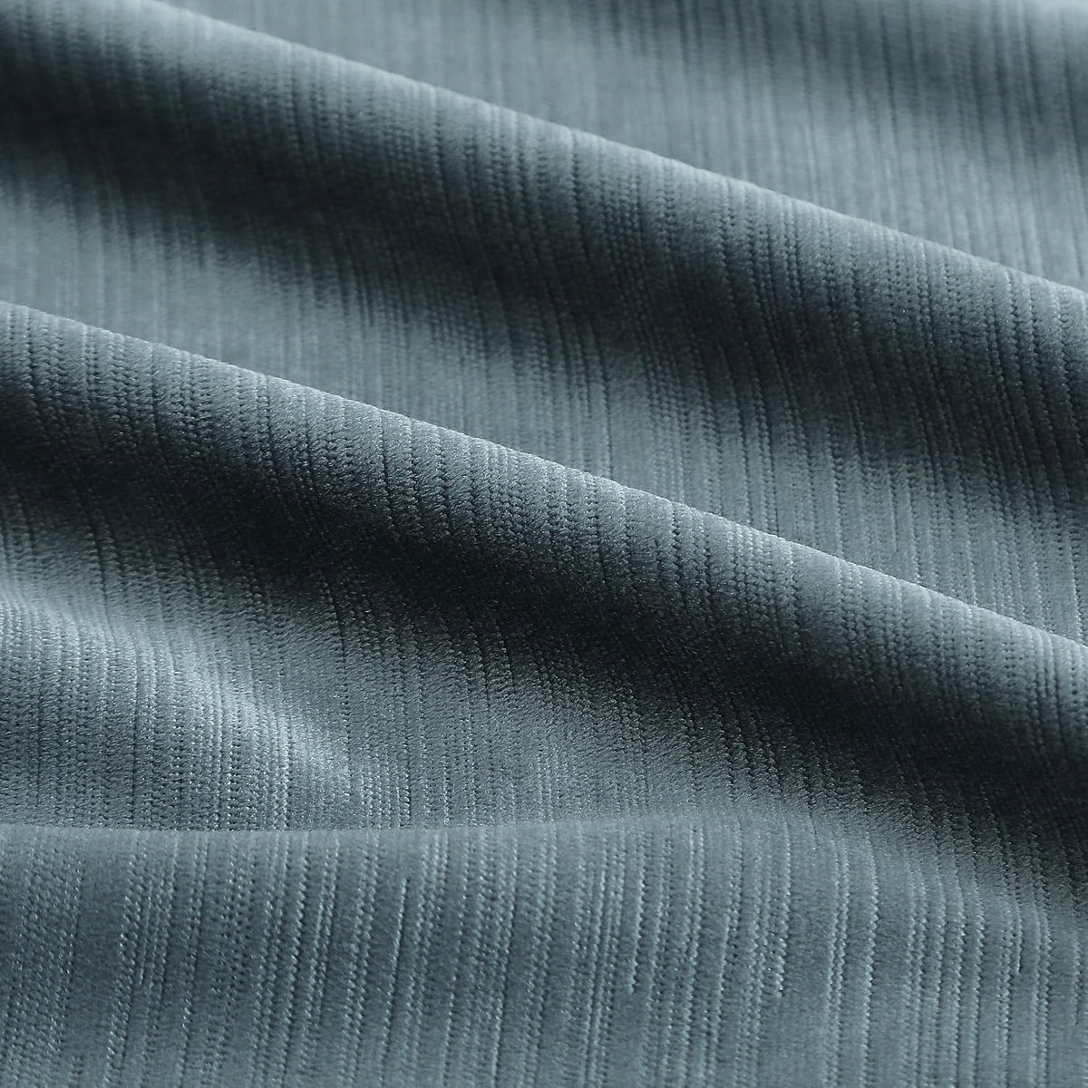 Storm‑Blue Pinch‑Pleated Velvet Blackout Curtains 40"×95"