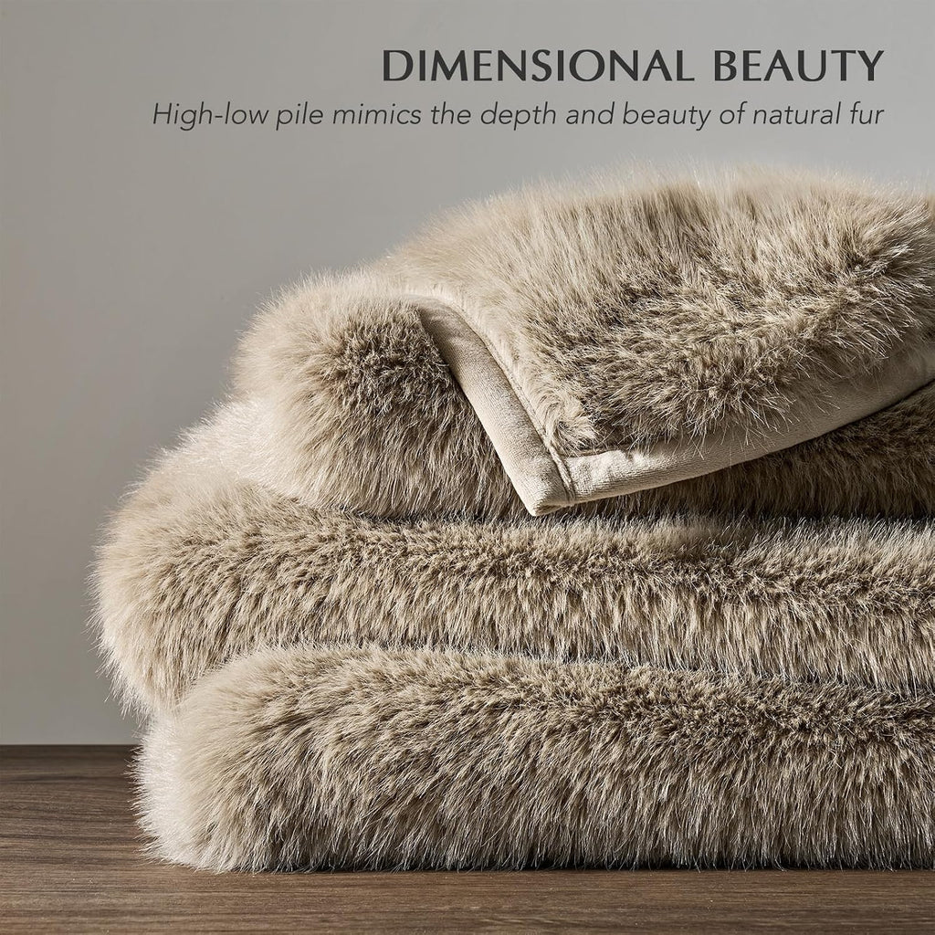 Natural‑Mink Faux Fur Throw 60"×80"