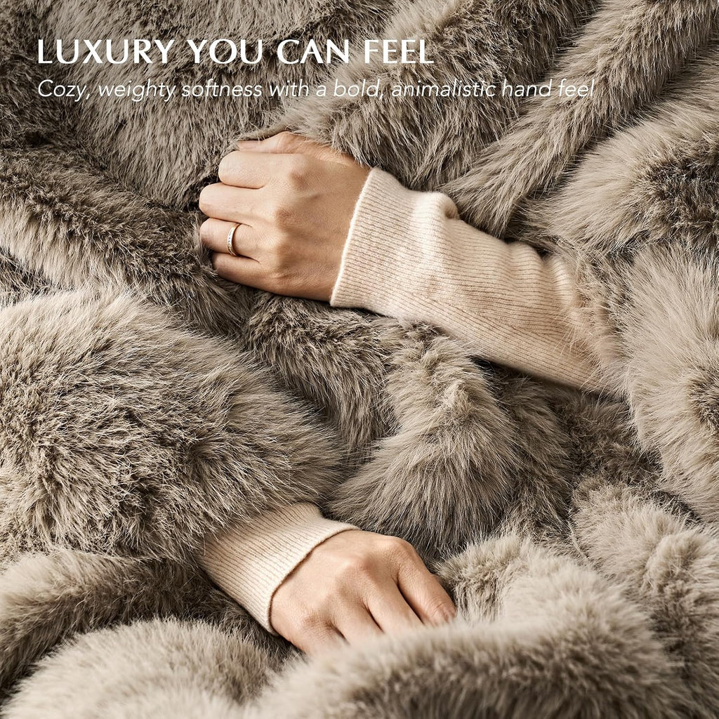 Natural‑Mink Faux Fur Throw 50"×60"