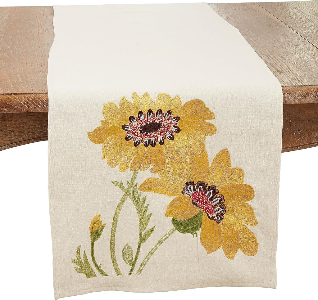 Spring‑Charm Embroidered Floral Table Runner