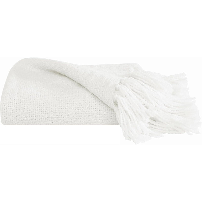 Loom White Chunky Boucle Throw 50"×70"