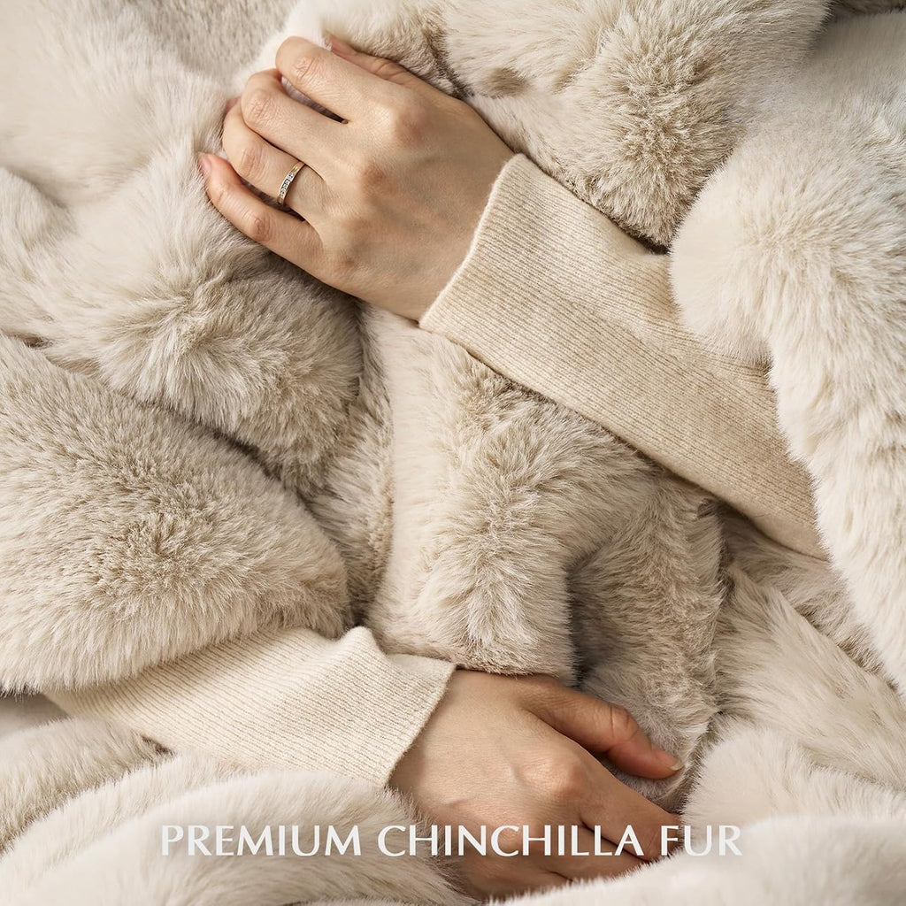 Birch‑Mink Faux Fur Throw 60"×80"